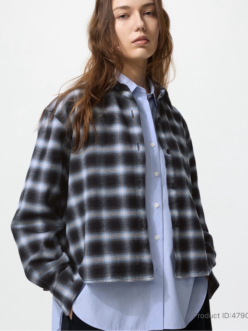 Uniqlo Flannel Boxy Cropped Shirt